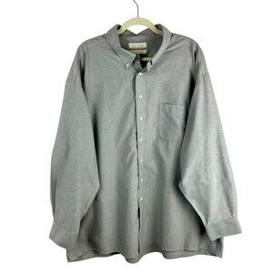 Roundtree & Yorke Gold Label Shirt Men 19 34-35 Big Gray Button Down Long Sleeve